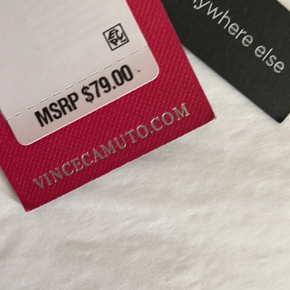 New Vince Camuto Linen Tie Waist Button Up Top - Picture 7 of 7